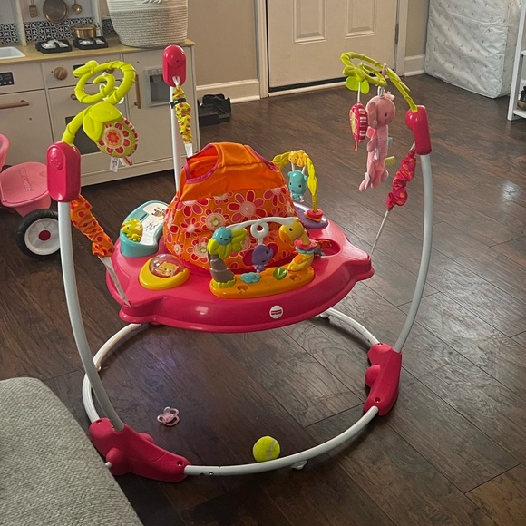 Fisher Price baby bouncer pink petals - Picture 1 of 7